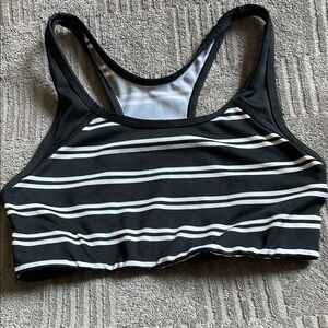 PINK Victoria's Secret Black and White Racerback Sports Bra
